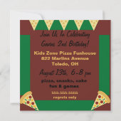 Invitations Personnalisées De La Pizza Party (Dos)