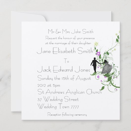 Invitations personnalisées de mariée et de mariée  (Devant)