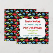 Invitations personnalisées Dinosaures Anniversaire (Devant / Derrière)