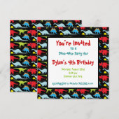 Invitations personnalisées Dinosaures Anniversaire (Devant / Derrière)