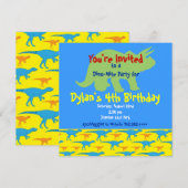 Invitations personnalisées Dinosaures Anniversaire (Devant / Derrière)