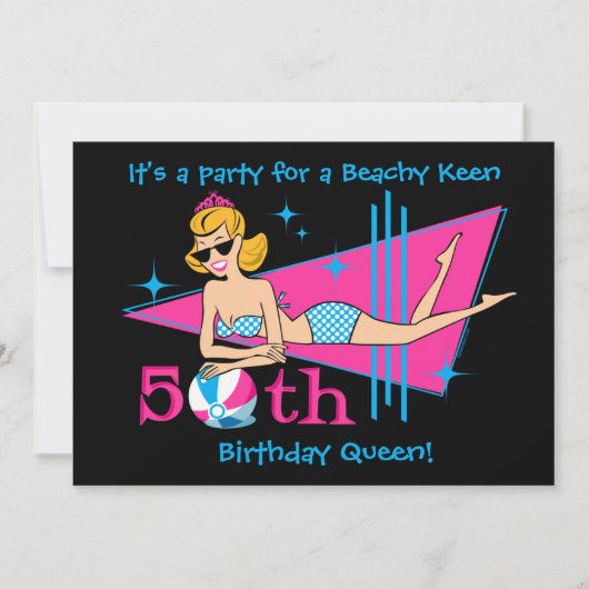 Invitations personnalisées du 50e anniversaire de (Devant)