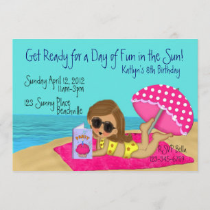 Invitations personnalisées du Beach Party