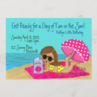 Invitations personnalisées du Beach Party