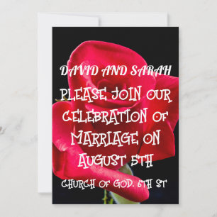 Invitations PERSONNALISÉES DU MARIAGE ROSE ROUGE