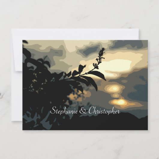 Invitations personnalisées du Mariage Silhouette S (Devant)