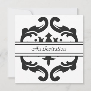 Invitations personnalisées élégantes en noir et bl