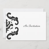 Invitations personnalisées élégantes en noir et bl (Devant)