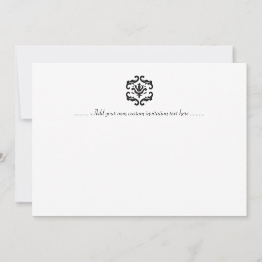 Invitations personnalisées élégantes en noir et bl (Dos)