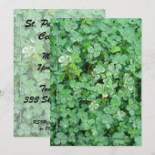 Invitations personnalisées Green White Shamrocks (Devant / Derrière)