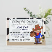 Invitations personnalisées Little Cowboys (Debout devant)
