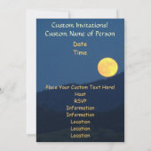 Invitations personnalisées Orange Pleine lune Blue (Dos)