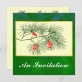 Invitations personnalisées Pine Cone Art Vintage (Devant / Derrière)