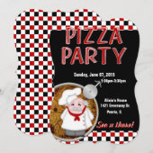 Invitations personnalisées Pizza Party-5x7 (Devant / Derrière)