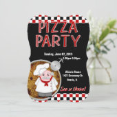 Invitations personnalisées Pizza Party-5x7 (Debout devant)