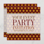 Invitations personnalisées Pois rustiques (Devant / Derrière)