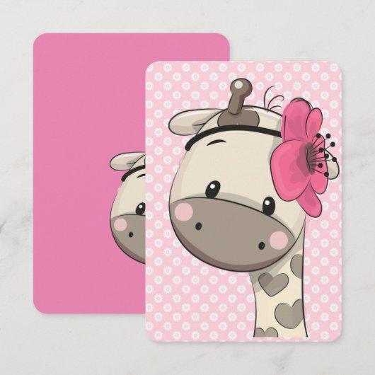 Invitations personnalisées pour la Giraffe Girl (Devant / Derrière)