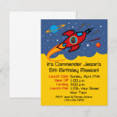 Invitations personnalisées pour Rocket Ship 6e ann (Devant / Derrière)