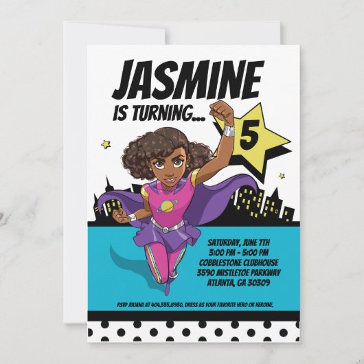 Invitations personnalisées SuperCoco 5x7 (Devant)