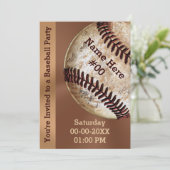 Invitations personnalisées Vintages de baseball (Debout devant)