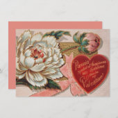 Invitations personnalisées Vintages Valentine (Devant / Derrière)