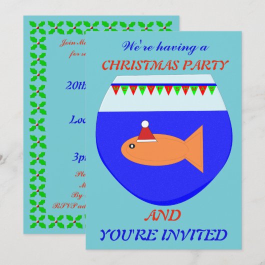 Invitations personnalisés de la fête de Noël (Devant / Derrière)