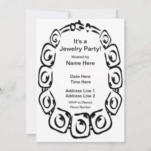 Invitations personnalisés de la fête des bijoux (Devant)