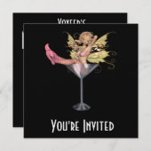 INVITATIONS PERSONNALISÉS - Martini rose Glass 3D  (Devant / Derrière)