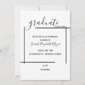 Invitations photo Abstrait Black Modern Graduation (Dos)