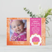 Invitations photo Cupcake (Debout devant)