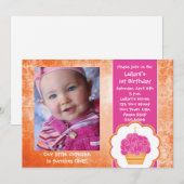 Invitations photo Cupcake (Devant / Derrière)