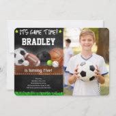 Invitations photo d'anniversaire du sport (Devant)