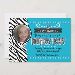 Invitations photo d'anniversaire pour filles turqu