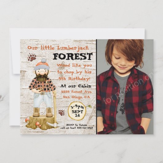 Invitations photo de bûcherons rustiques (Devant)