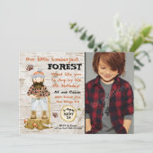 Invitations photo de bûcherons rustiques (Debout devant)