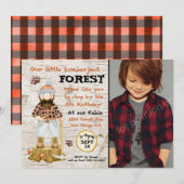 Invitations photo de bûcherons rustiques (Devant / Derrière)