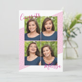 Invitations photo de graduation rose moderne (Debout devant)