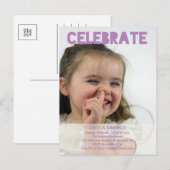 Invitations photo de la fête d'anniversaire (Devant / Derrière)