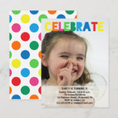 Invitations photo de la fête d'anniversaire (Devant / Derrière)