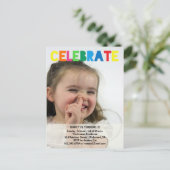 Invitations photo de la fête d'anniversaire (Debout devant)