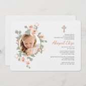 Invitations photo du croissant rose (Devant / Derrière)