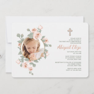 Invitations photo du croissant rose
