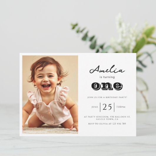 Invitations photo du parti Anniversaire de enfant  (Debout devant)