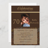 Invitations photo élégantes du 70e anniversaire de (Devant / Derrière)