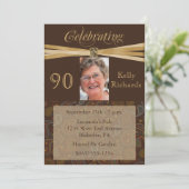 Invitations photo élégantes du 90e anniversaire de (Debout devant)