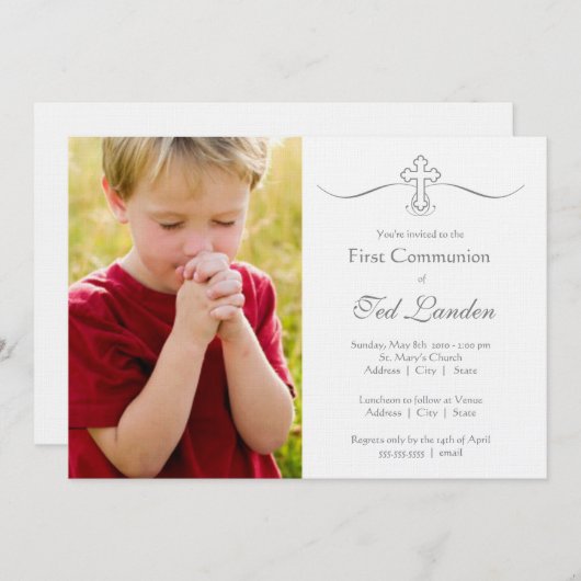 Invitations Photo First Communion (Devant / Derrière)