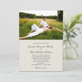 Invitations photo Mariage damassé classiques - Crè (Debout devant)