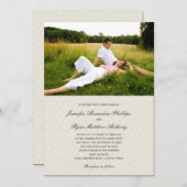 Invitations photo Mariage damassé classiques - Crè (Devant / Derrière)