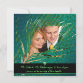 Invitations photo mariage de Peacock (Devant)