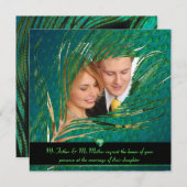 Invitations photo mariage de Peacock (Devant / Derrière)